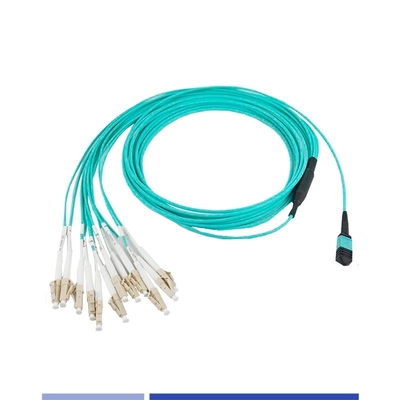 kaufen 12 Faser OM3 MTP® bis LC Simplex Glasfaserkabel Stammkabel Weiblich LSZH Patch Cord 1m on-line-Fertigung