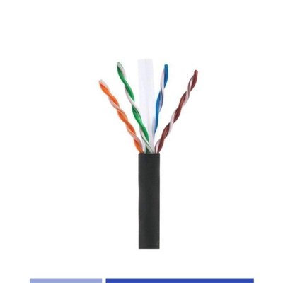 kaufen UTP Outdoor Cat6 Kabel 23AWG Massiv Kupfer 4 Paar PE Jacke Schwarz 305Mtr on-line-Fertigung