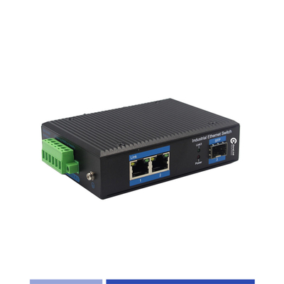 kaufen Industrieller Medienfaserkonverter 10/100/1000M 1 SFP mit 2 RJ45-Anschlüssen Einzelmodus SMF Duplex 1310nm 20KM on-line-Fertigung