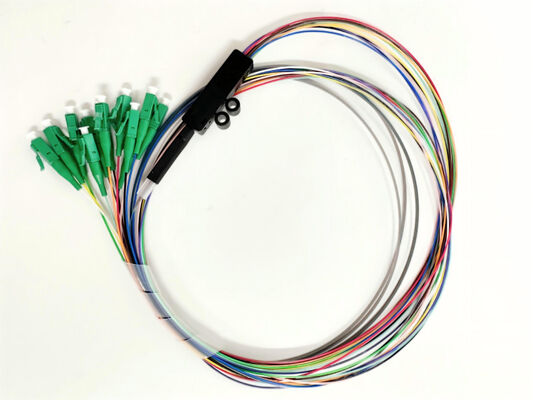 kaufen 12-Faser LC/APC Singlemode OS2 Glasfaser-Ribbon-Pigtail 3m für FTTH-Netzwerke on-line-Fertigung