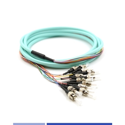 12 Faseroptischer Pigtail ST UPC OM3 Multimode Faser Pigtail 50/125 LSZH 3m