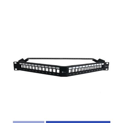 1U Modul 24 Port Winkel Patch Panel entladen Keystone Jack
